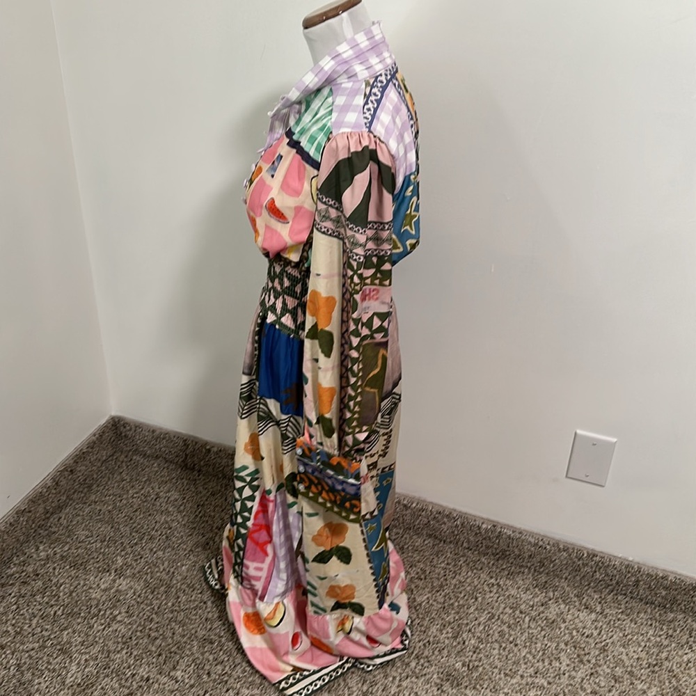 🌴 NWOT Amazon Patchwork Maxi Dress - Picture 2 of 4